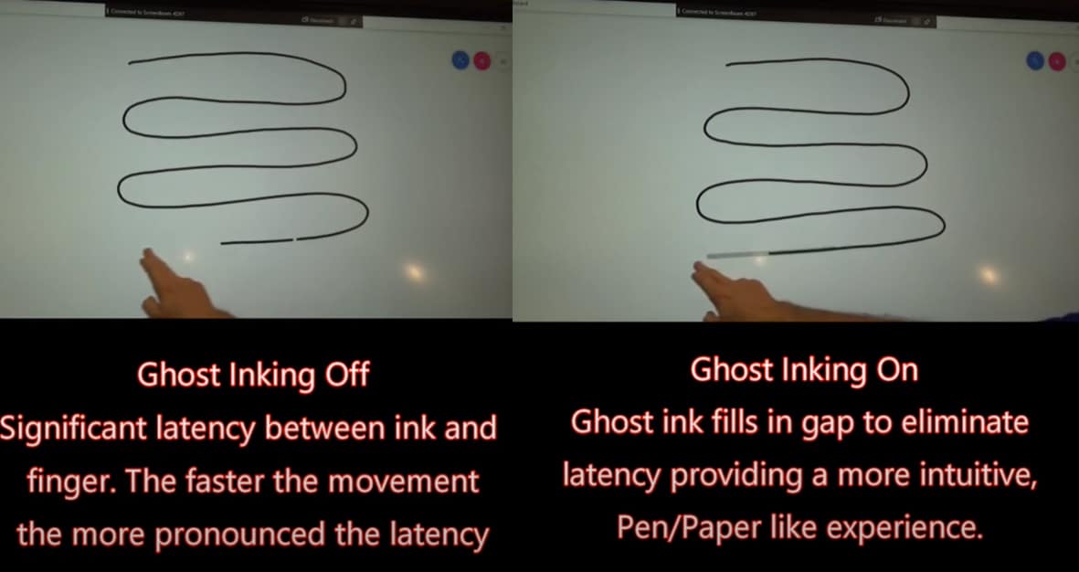 ScreenBeam Ghost Inking（TM）がワイヤレスインキングの遅延時間を解消